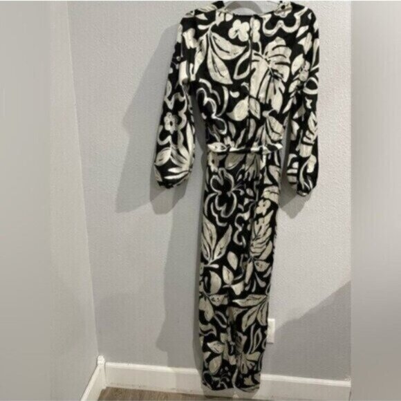 New Zara Contemporary Feminine Floral Silky Relaxed Fit Chic Jumpsuit - Picture 8 of 11